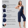 imageHybrid ampamp Company Women Denim Shorts Rompers Sleeveless Adjustable Strap Overalls Cross Back JumpsuitQvj156998darkwash