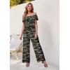 imageHybrid ampamp Company Womens Lightweight Off Shoulder Jumpsuit  Stretchy Wide Leg Romper  Casual to Formal One Piece Outfit10188grey Camou
