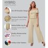 imageHybrid ampamp Company Womens Lightweight Off Shoulder Jumpsuit  Stretchy Wide Leg Romper  Casual to Formal One Piece OutfitBeige