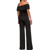 imageHybrid ampamp Company Womens Lightweight Off Shoulder Jumpsuit  Stretchy Wide Leg Romper  Casual to Formal One Piece OutfitBlack
