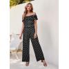 imageHybrid ampamp Company Womens Lightweight Off Shoulder Jumpsuit  Stretchy Wide Leg Romper  Casual to Formal One Piece OutfitBlack and White
