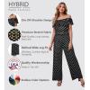imageHybrid ampamp Company Womens Lightweight Off Shoulder Jumpsuit  Stretchy Wide Leg Romper  Casual to Formal One Piece OutfitBlack and White