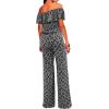 imageHybrid ampamp Company Womens Lightweight Off Shoulder Jumpsuit  Stretchy Wide Leg Romper  Casual to Formal One Piece OutfitBlackwhite11526