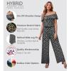 imageHybrid ampamp Company Womens Lightweight Off Shoulder Jumpsuit  Stretchy Wide Leg Romper  Casual to Formal One Piece OutfitBlackwhite11526