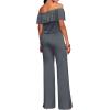 imageHybrid ampamp Company Womens Lightweight Off Shoulder Jumpsuit  Stretchy Wide Leg Romper  Casual to Formal One Piece OutfitCharcoal