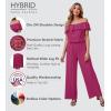 imageHybrid ampamp Company Womens Lightweight Off Shoulder Jumpsuit  Stretchy Wide Leg Romper  Casual to Formal One Piece OutfitHotpink