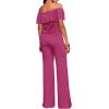 imageHybrid ampamp Company Womens Lightweight Off Shoulder Jumpsuit  Stretchy Wide Leg Romper  Casual to Formal One Piece OutfitHotpink