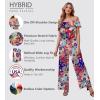 imageHybrid ampamp Company Womens Lightweight Off Shoulder Jumpsuit  Stretchy Wide Leg Romper  Casual to Formal One Piece OutfitI219950pinkmulti