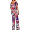 imageHybrid ampamp Company Womens Lightweight Off Shoulder Jumpsuit  Stretchy Wide Leg Romper  Casual to Formal One Piece OutfitI219950pinkmulti