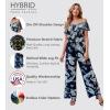 imageHybrid ampamp Company Womens Lightweight Off Shoulder Jumpsuit  Stretchy Wide Leg Romper  Casual to Formal One Piece OutfitK199233navymulti