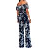 imageHybrid ampamp Company Womens Lightweight Off Shoulder Jumpsuit  Stretchy Wide Leg Romper  Casual to Formal One Piece OutfitK199233navymulti