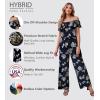 imageHybrid ampamp Company Womens Lightweight Off Shoulder Jumpsuit  Stretchy Wide Leg Romper  Casual to Formal One Piece OutfitK199238navyivory