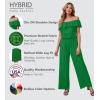 imageHybrid ampamp Company Womens Lightweight Off Shoulder Jumpsuit  Stretchy Wide Leg Romper  Casual to Formal One Piece OutfitKellygreen