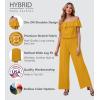 imageHybrid ampamp Company Womens Lightweight Off Shoulder Jumpsuit  Stretchy Wide Leg Romper  Casual to Formal One Piece OutfitMustard