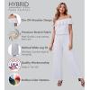 imageHybrid ampamp Company Womens Lightweight Off Shoulder Jumpsuit  Stretchy Wide Leg Romper  Casual to Formal One Piece OutfitWhite