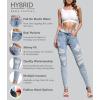imageHybrid ampamp Company Womens Pull On Stretchy Mid Rise Skinny Fit Pants Regular or Distressed Jeans with Long Short Inseam45bluacd