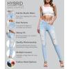 imageHybrid ampamp Company Womens Pull On Stretchy Mid Rise Skinny Fit Pants Regular or Distressed Jeans with Long Short Inseam45lwash
