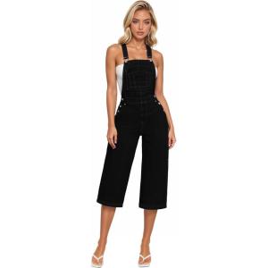 imageHybrid ampamp Company Women Denim Shorts Rompers Sleeveless Adjustable Strap Overalls Cross Back JumpsuitQvj156998black