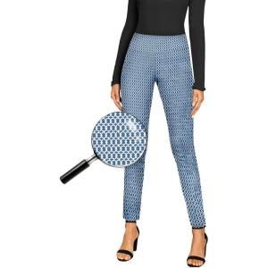 imageHybrid ampamp Company Women Stretch Skinny Dress Pants Nylon Ponte Pull On Office Leggings TrousersBlueWhite