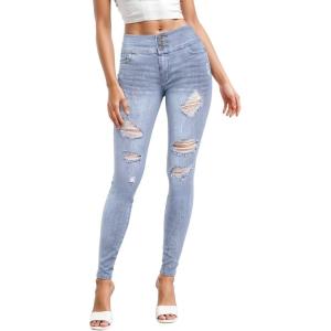 imageHybrid ampamp Company Womens Butt Lift Skinny High Waisted V3 Super Comfy Stretch Denim PantsDestructedlwash