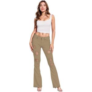 imageHybrid ampamp Company Womens Slim Boot Cut Stretch PantsBlkhaki