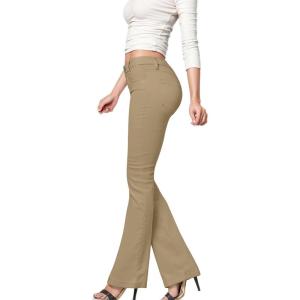 imageHybrid ampamp Company Womens Slim Boot Cut Stretch PantsTwillkhaki