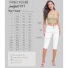 imageHybrid ampamp Company Womens Butt Lift V2 Super Comfy Stretch Denim Bermuda Shorts CapriCapriwhite