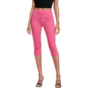 imageHybrid ampamp Company Womens Super Stretch Causal Pull On Millennium Twill Bermuda ShortsCapripink Flamingo