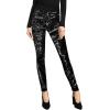 imageHybrid ampamp Company Womens Casual Leggings Elastic Waistband Skinny PantsP47907skblacksilve