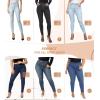 imageHybrid ampamp Company Womens Classic Denim Mid Rise Skinny Jeans Super Stretch PantsWhite