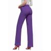 imageHybrid ampamp Company Womens High Waist Refined Straight Leg Fit Pants Business Casual Trousers with PocketsPurple