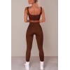 imageHybrid ampamp Company Womens High Waisted Yoga Active Tight Running Biker Gym Shorts ampamp Full Length LeggingsLeggingsdark Brown