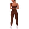 imageHybrid ampamp Company Womens High Waisted Yoga Active Tight Running Biker Gym Shorts ampamp Full Length LeggingsLeggingsdark Brown