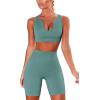 imageHybrid ampamp Company Womens High Waisted Yoga Active Tight Running Biker Gym Shorts ampamp Full Length LeggingsShortsblue Grey