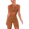 imageHybrid ampamp Company Womens High Waisted Yoga Active Tight Running Biker Gym Shorts ampamp Full Length LeggingsShortscoffee