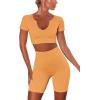 imageHybrid ampamp Company Womens High Waisted Yoga Active Tight Running Biker Gym Shorts ampamp Full Length LeggingsShortslight Toba