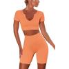 imageHybrid ampamp Company Womens High Waisted Yoga Active Tight Running Biker Gym Shorts ampamp Full Length LeggingsShortspeach