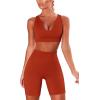 imageHybrid ampamp Company Womens High Waisted Yoga Active Tight Running Biker Gym Shorts ampamp Full Length LeggingsShortsred