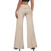 imageHybrid ampamp Company Womens Super Comfy Flowy Wide Leg Palazzo Pants Made in USABeigeKhak