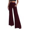 imageHybrid ampamp Company Womens Super Comfy Flowy Wide Leg Palazzo Pants Made in USABurgundy