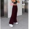 imageHybrid ampamp Company Womens Super Comfy Flowy Wide Leg Palazzo Pants Made in USABurgundy