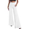 imageHybrid ampamp Company Womens Super Comfy Flowy Wide Leg Palazzo Pants Made in USAIvory