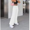 imageHybrid ampamp Company Womens Super Comfy Flowy Wide Leg Palazzo Pants Made in USAIvory