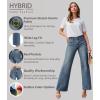 imageHybrid ampamp Company Womens Wide Leg High Rise Super Comfy Stretch Denim Pants Trendy Relaxed Fit Jeans with PocketsTint