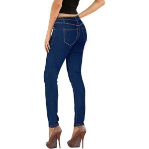 imageHybrid ampamp Company Womens Classic Denim Mid Rise Skinny Jeans Super Stretch PantsMedium Blue