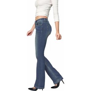 imageHybrid ampamp Company Womens Flare Mid Rise Jeans Trendy Stretchy Denim Pants with PocketsTint