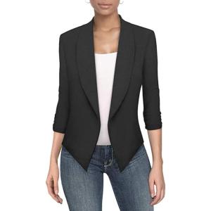imageHybrid ampamp Company Versatile and Modern Womens Nylon Ponte De Roma Open Blazer Jacket1073tcharcoal