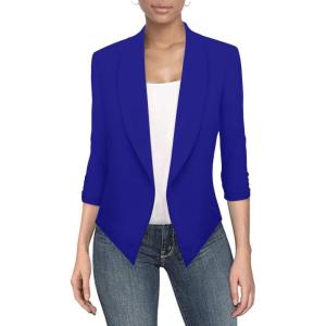 imageHybrid ampamp Company Versatile and Modern Womens Nylon Ponte De Roma Open Blazer JacketJk11331073troyal