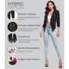 image:imageHybrid amp Company Lightweight Open Front Cardigan Classic Ruched Sleeve Work Office Blazer Suit Jackets11297blackWhite