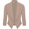 image:imageHybrid amp Company Lightweight Open Front Cardigan Classic Ruched Sleeve Work Office Blazer Suit JacketsBeige